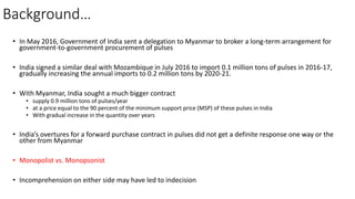 Should Myanmar Enter a Long-term Pulse Exports Deal with India?