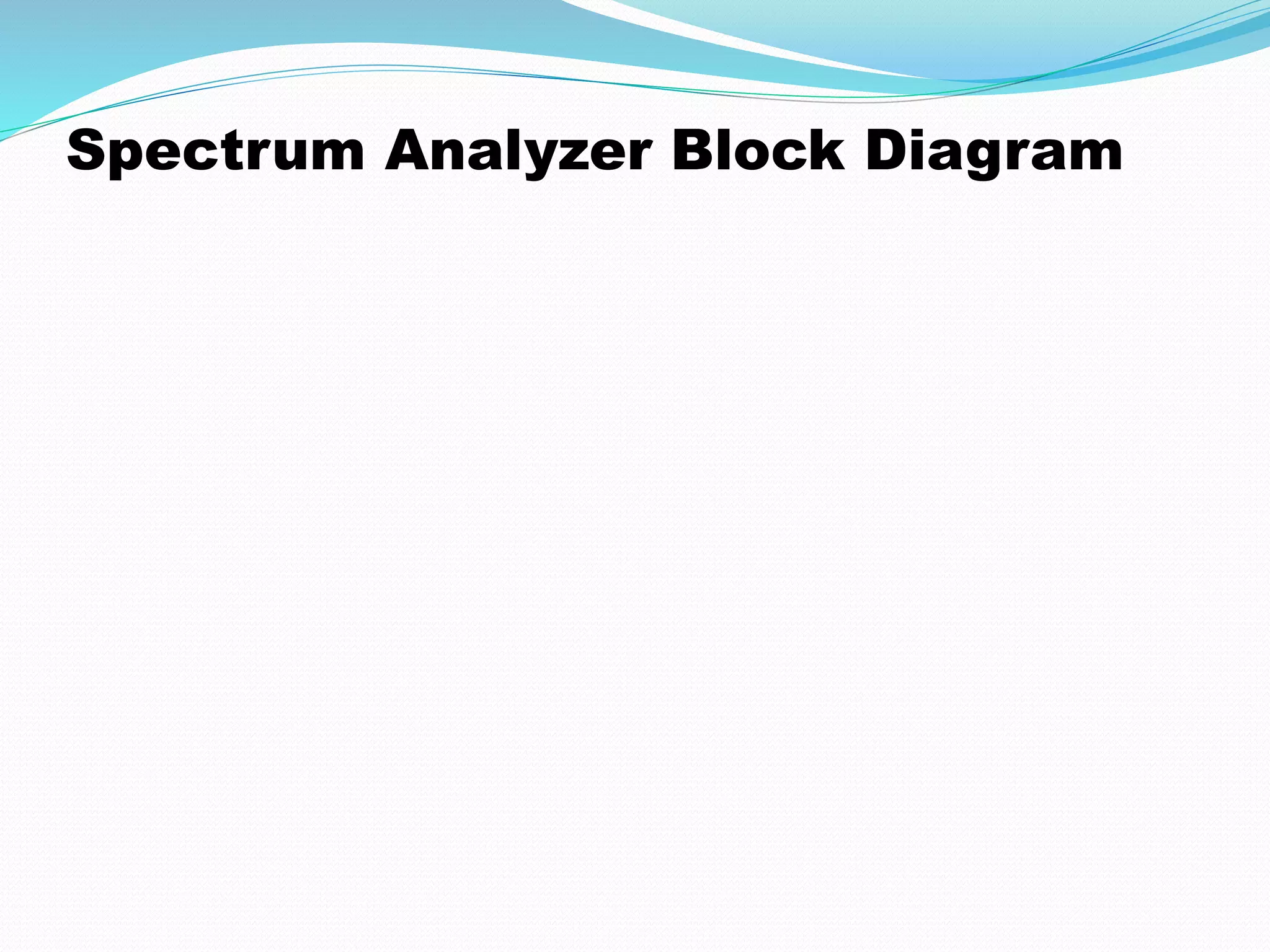 Spectrum Analyzer Block Diagram 
 
