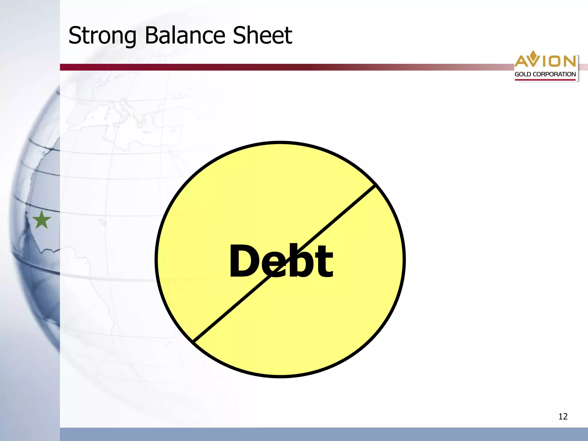 Strong Balance Sheet




              Debt


                       12
 