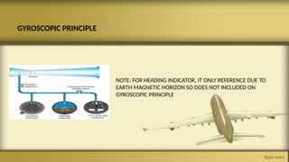 GYROSCOPIC PRINCIPLE
NOTE: FOR HEADING INDICATOR, IT ONLY REFERENCE DUE TO
EARTH MAGNETIC HORIZON SO DOES NOT INCLUDED ON
GYROSCOPIC PRINCIPLE
 