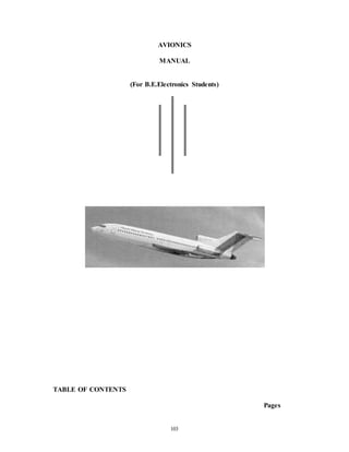 103
AVIONICS
MANUAL
(For B.E.Electronics Students)
TABLE OF CONTENTS
Pages
 