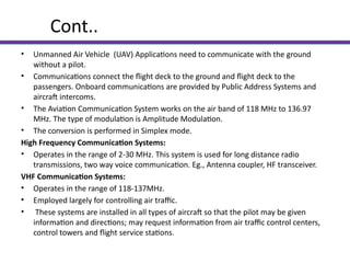 Comprehensive Overview of Communication Systems in Aviation | PPTX