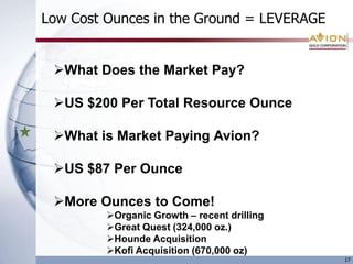 200,000 oz/year Run-Rate in 201213