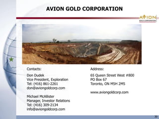 Kofi Acquisition (670,000 oz)Avion Gold Corporation’s Capital Structure18*Current Cash position of ~$38 Million