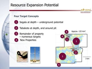 Production Growth11Au Production and Cash CostsProduction (000 Au oz)Cash Cost (US$)Cash CostsAu ProductionSegala (OP)Segala/Taba (UG)Tabakoto  etc.(OP)Mine plan presented in the scoping study prepared by M. Rivera, P. Eng, (independent) with the support of T, Mann, P.Eng. (independent) and Andrew Bradfield, P.Eng. (COO). Resource estimate prepared by Eugene Puritch and Antoine Yassa of P&E Mining Consultants. Using Canaccord Adams Research’s gold price forecast of US$900/oz in 2009, US$850/oz in 2010, US$800/oz in 2011 and US$750/oz in 2012, open pit and underground recoveries of 90% and 85%, respectively, UG equipment will be leased, UG mining by mechanized long hole retreat