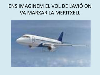 ENS IMAGINEM EL VOL DE L’AVIÓ ON
     VA MARXAR LA MERITXELL
 