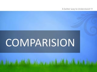 COMPARISION
A better way to Understand !!!
 