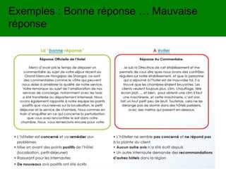 Exemples : Bonne réponse … Mauvaise
réponse
 