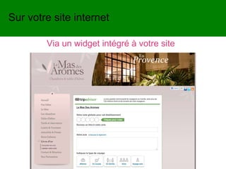 Via un widget intégré à votre site
Sur votre site internet
 
