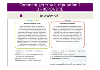 Un exemple…
Comment gérer sa e-réputation ?
3 - RÉPONDRE
 