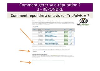 Comment répondre à un avis sur TripAdvisor ?
Comment gérer sa e-réputation ?
3 - RÉPONDRE
 