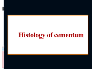 Histology of cementum
 