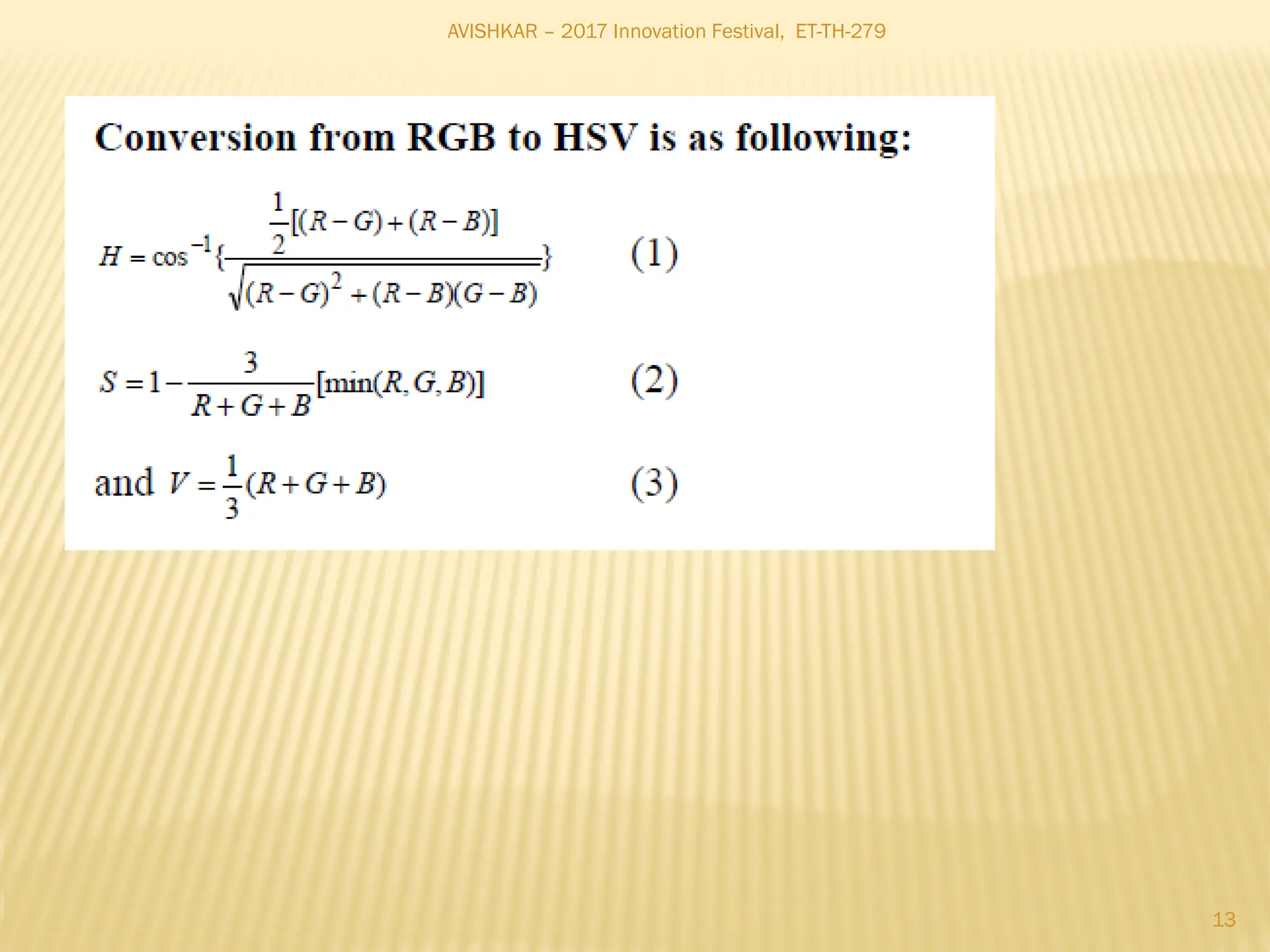 AVISHKAR – 2017 Innovation Festival, ET-TH-279
13
 