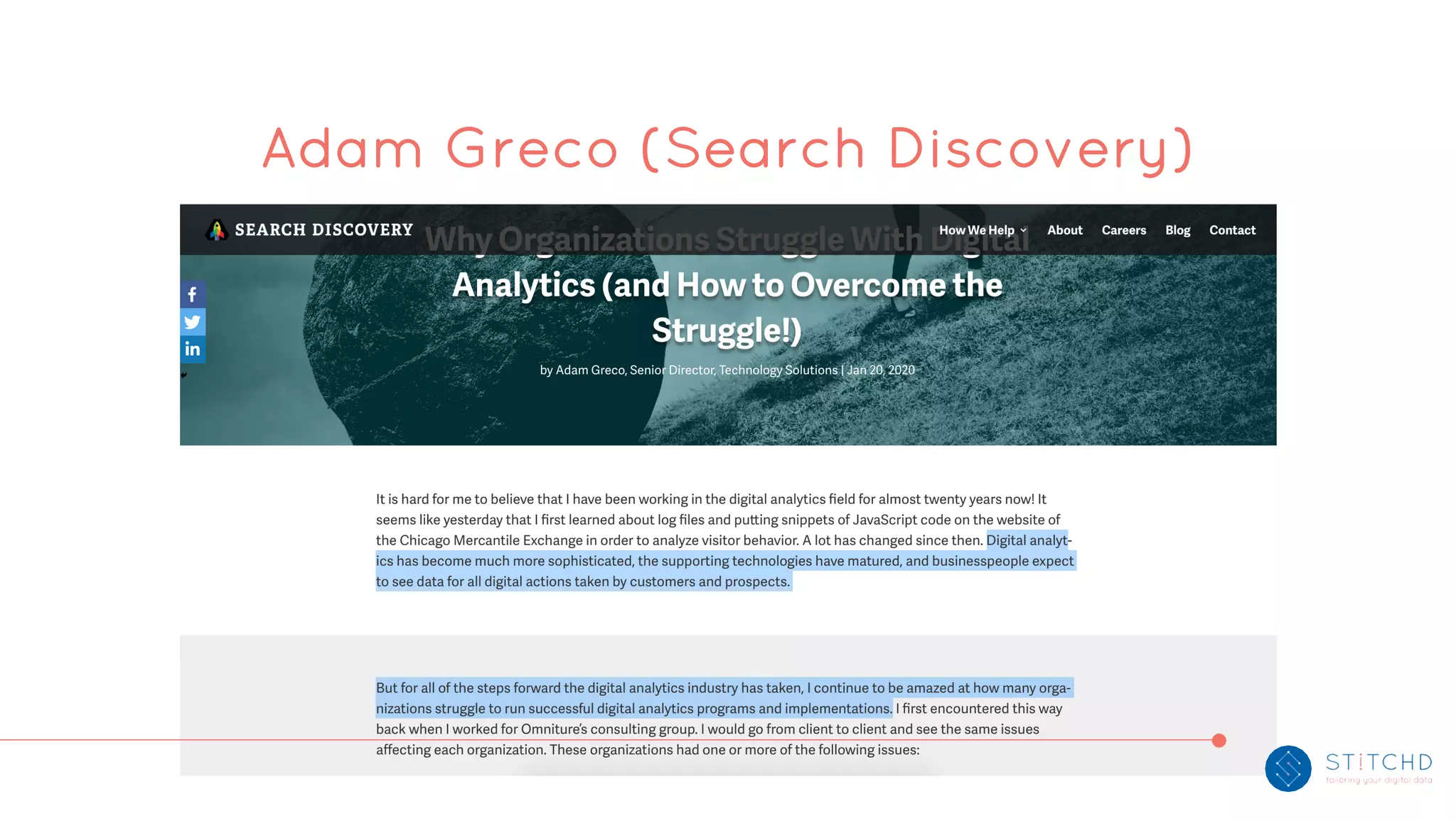 Adam Greco (Search Discovery)
 