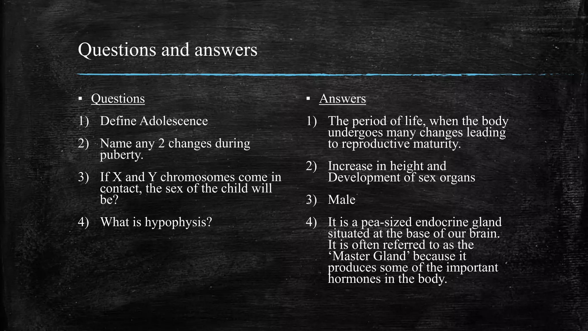 Reaching the age of Adolescence | PPTX