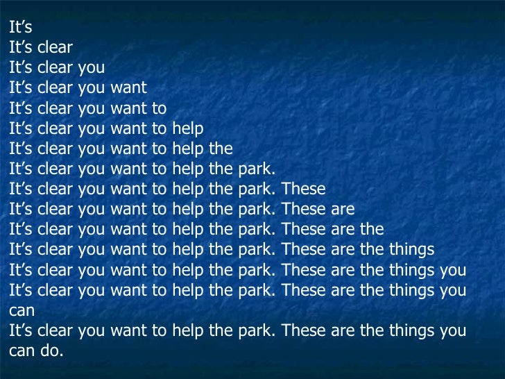 A Visit To The Park Sentence Building