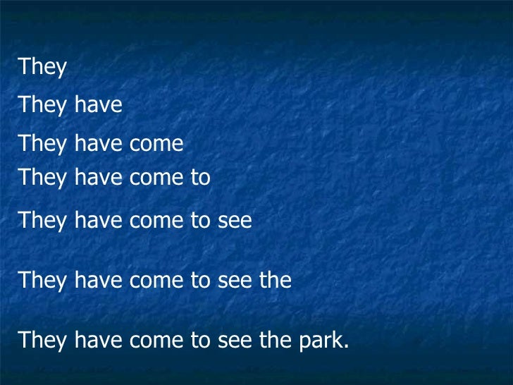 A Visit To The Park Sentence Building