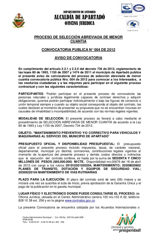 Aviso convocatoria mantenimiento de vehiculos 24 05-2012