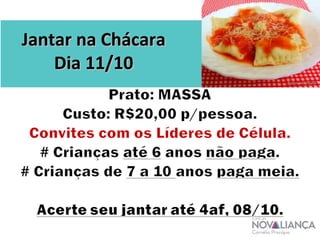 JJaannttaarr nnaa CChhááccaarraa 
DDiiaa 1111//1100 
 