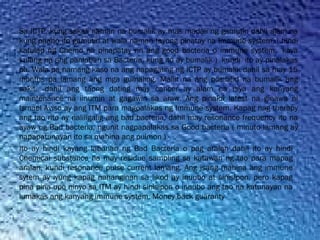   Sa ICTP, kung sakali naman na bumalik ay mas madali ng gamutin dahil alam na
kung paano ito gamutin at wala naman tayong pinatay na Immune system, ( hindi
katulad ng Chemo na pinapatay rin ang good bacteria o immune system,  kaya
kulang na ang panlaban sa Bacteria, kung ito ay bumalik )  kundi  ito ay pinalakas
pa. Wala pa namang kaso na ang napagaling ng ICTP ay bumalik dahil sa may 15
months pa lamang ang mga gumaling. Maliit na ang posibilid na bumalik ang
sakit,  dahil ang taong dating may cancer ay alam na niya ang kanyang
maintenance na iinumin at gagawin sa araw. Ang pinaka latest na ginawa ni
Ismael Aviso ay ang ITM para magpalakas ng Immune system. Kapag nag therapy
ang tao rito ay naliligalig ang bad bacteria, dahil may resonance frequency ito na
ayaw ng Bad bacteria, ngunit nagpapalakas sa Good bacteria ( minuto lamang ay
napapatunayan ito sa mahina ang pulmon ).
Ito ay hindi kayang labanan ng Bad Bacteria o pag aralan dahil ito ay hindi
Chemical substance na may residue sampling sa katawan ng tao para mapag
aralan, kundi resonance pulse current lamang. Ang isang mahina ang immune
sytem ay iyung kapag nahanginan sa likod ay inuubo at sinisipon, pero kapag
pina pina upo ninyo sa ITM ay hindi sinisipon o inuubo ang tao na katunayan na
lumakas ang kanyang immune system. Money back guaranty
 