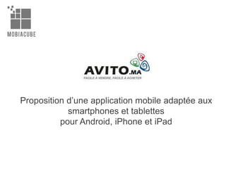 Proposition d’une application mobile adaptée aux
smartphones et tablettes
pour Android, iPhone et iPad
 