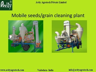 Mobile seeds/grain cleaning plant
 