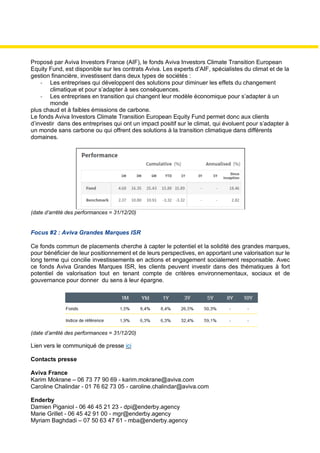 Proposé par Aviva Investors France (AIF), le fonds Aviva Investors Climate Transition European
Equity Fund, est disponible...