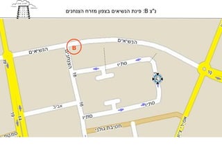 ‫נ"צ ‪ :B‬פינת הנשיאים בצפון מזרח הצנחנים‬




         ‫‪B‬‬




‫אביב‬
 