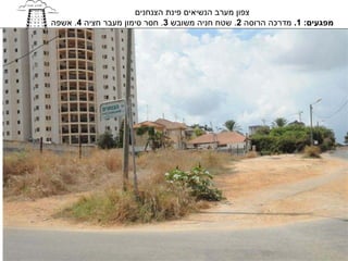 ‫צפון מערב הנשיאים פינת הצנחנים‬
‫מפגעים: 1. מדרכה הרוסה 2. שטח חניה משובש 3. חסר סימון מעבר חציה 4. אשפה‬
 