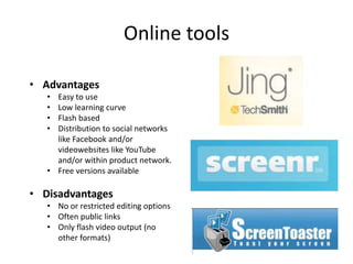 Online toolsAdvantages