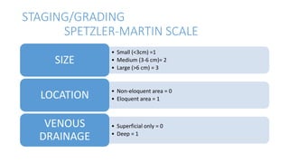 STAGING/GRADING
SPETZLER-MARTIN SCALE
• Small (<3cm) =1
• Medium (3-6 cm)= 2
• Large (>6 cm) = 3
SIZE
• Non-eloquent area = 0
• Eloquent area = 1LOCATION
• Superficial only = 0
• Deep = 1
VENOUS
DRAINAGE
 