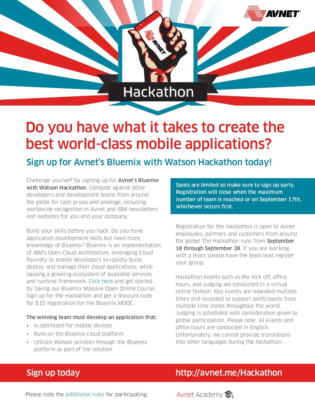 Avnet Academy Hackathon with IBM Bluemix & Watson