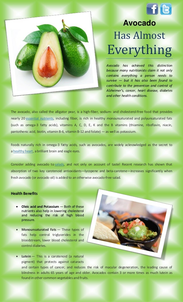 Avocado has Almost Everything