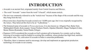 Avocado cultivation practices | PPTX