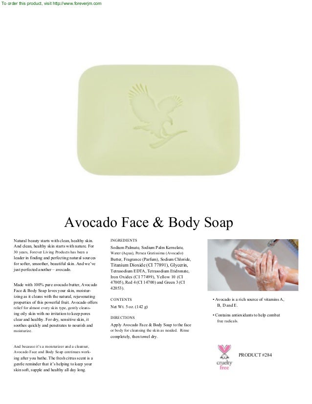 Avocado face body soap