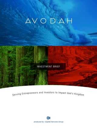 1 | P a g e
Introduction
Avodah Holding, Inc., is a for-profit Delaware C Corporation, that provides capital and world cla...