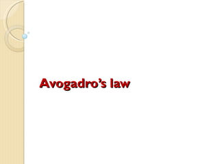 Avogadro’s law 