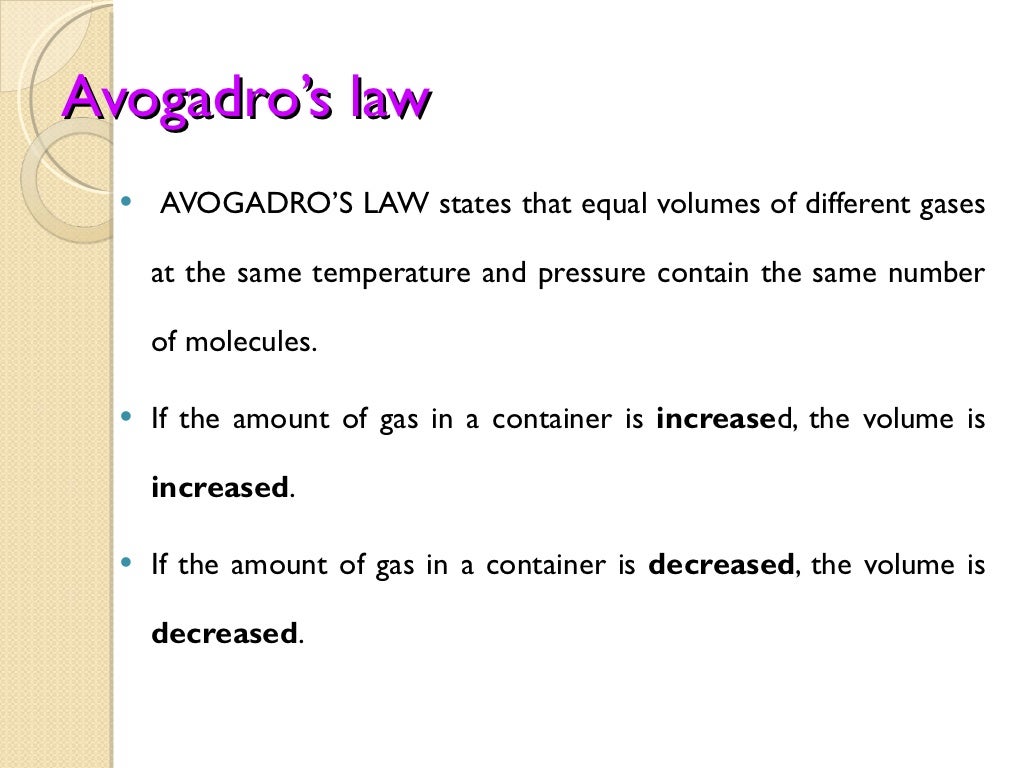 Avogadro's law