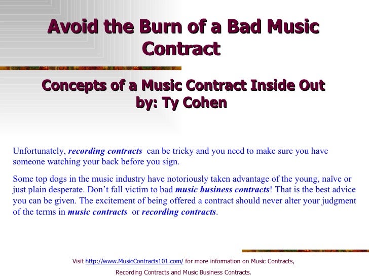 Avoid The Burn Of A Bad Music Contract