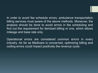 Avoid common errors in ambulance transportation billing | PPTX