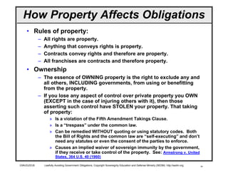 Own Property Warning Lawfully Avoiding Government Obligations Course, Form #12.040