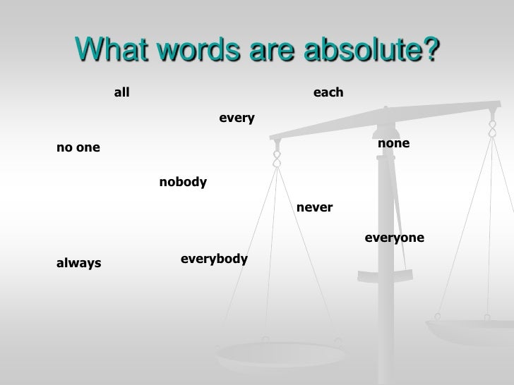 Absolute Words Examples