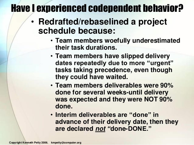 Avoiding Codependent Behaviors In Projects