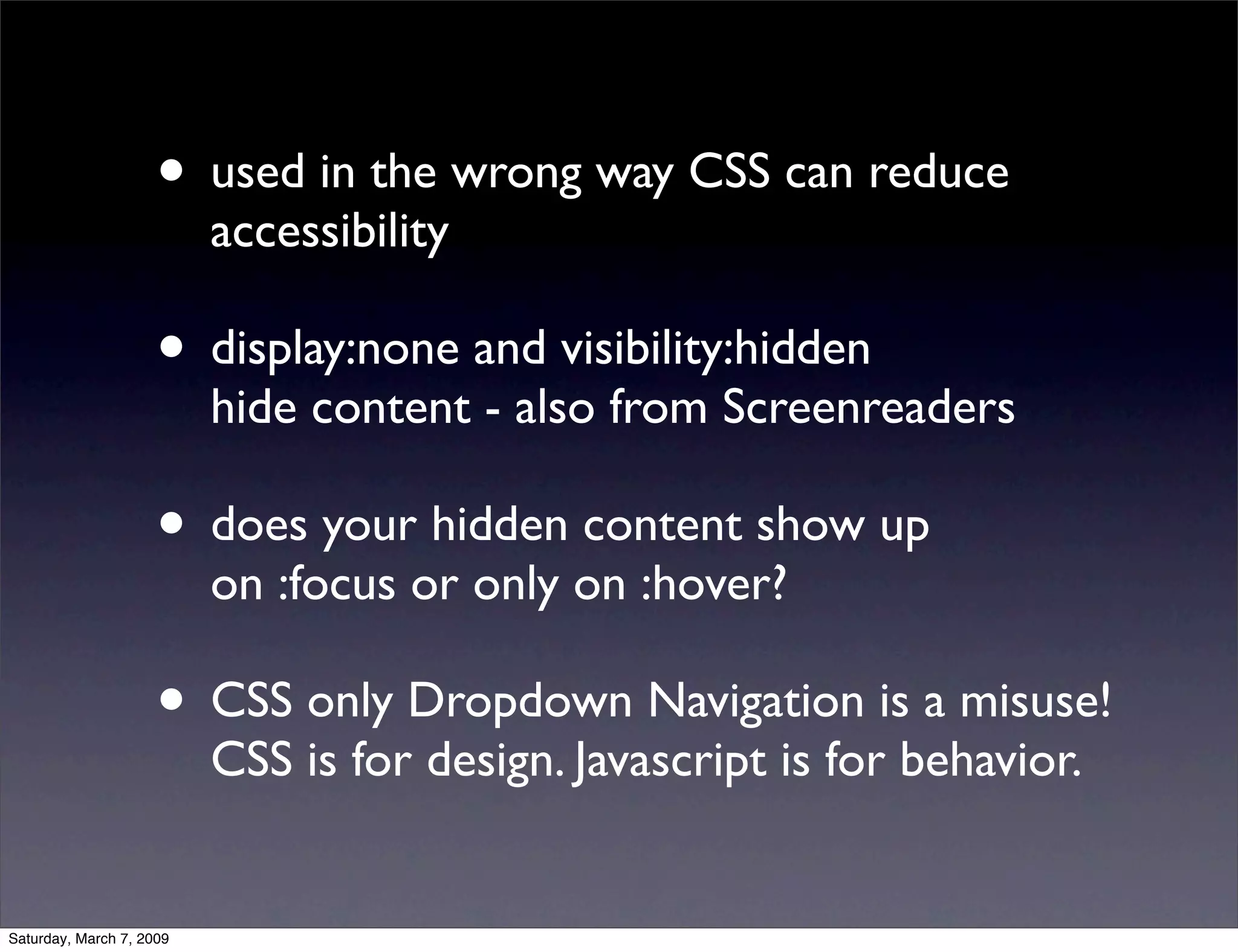 Avoiding common Accessibility mistakes