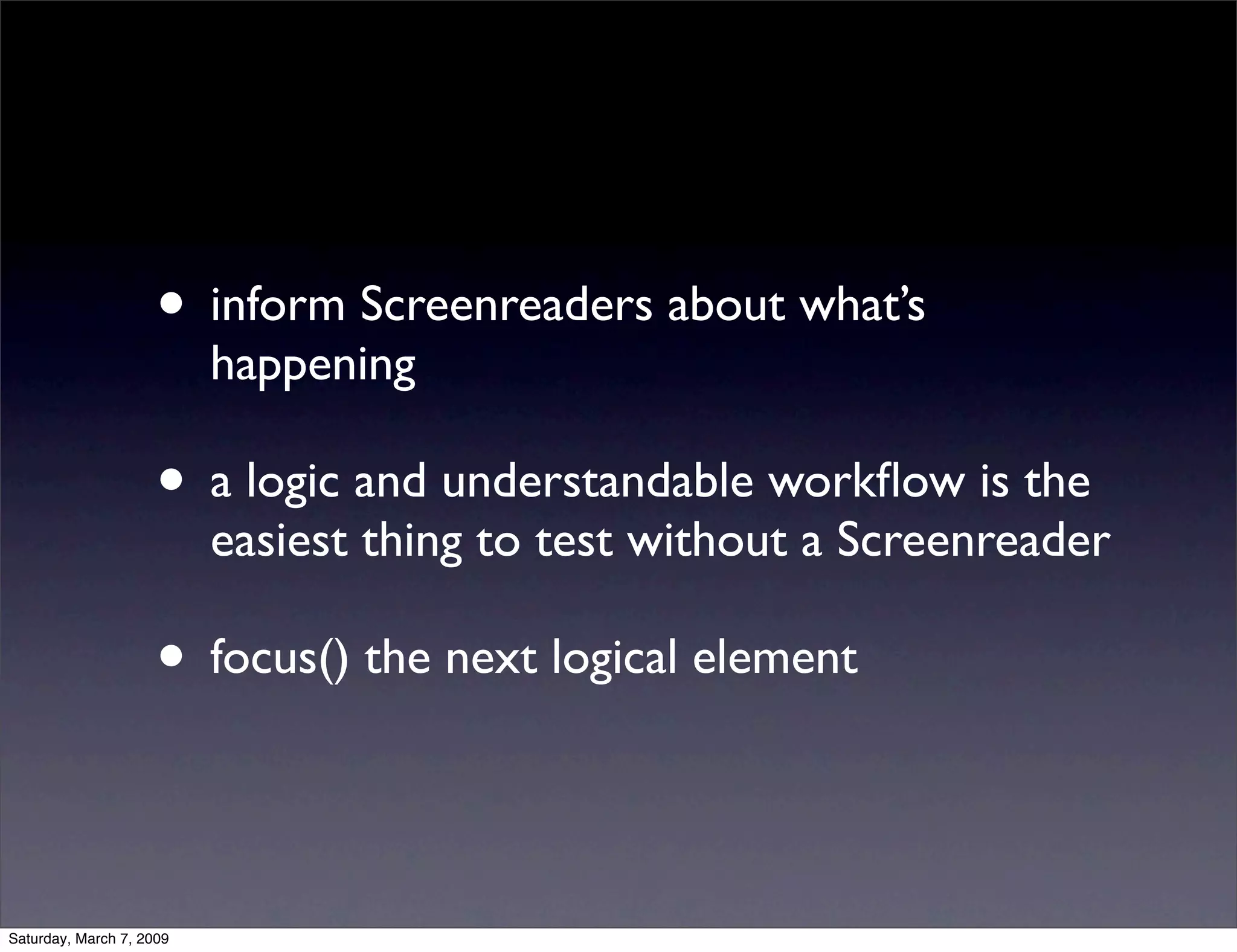 Avoiding common Accessibility mistakes