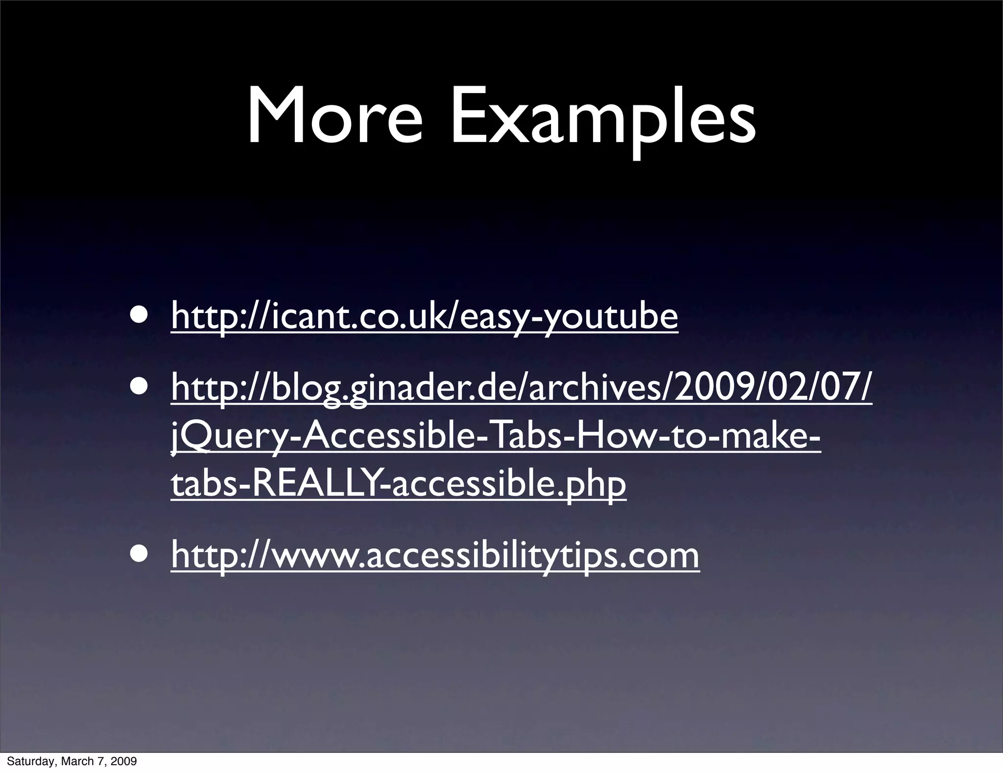 Avoiding common Accessibility mistakes