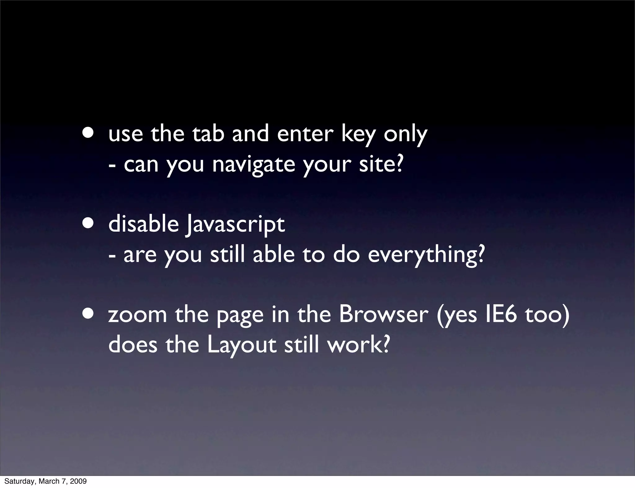 Avoiding common Accessibility mistakes