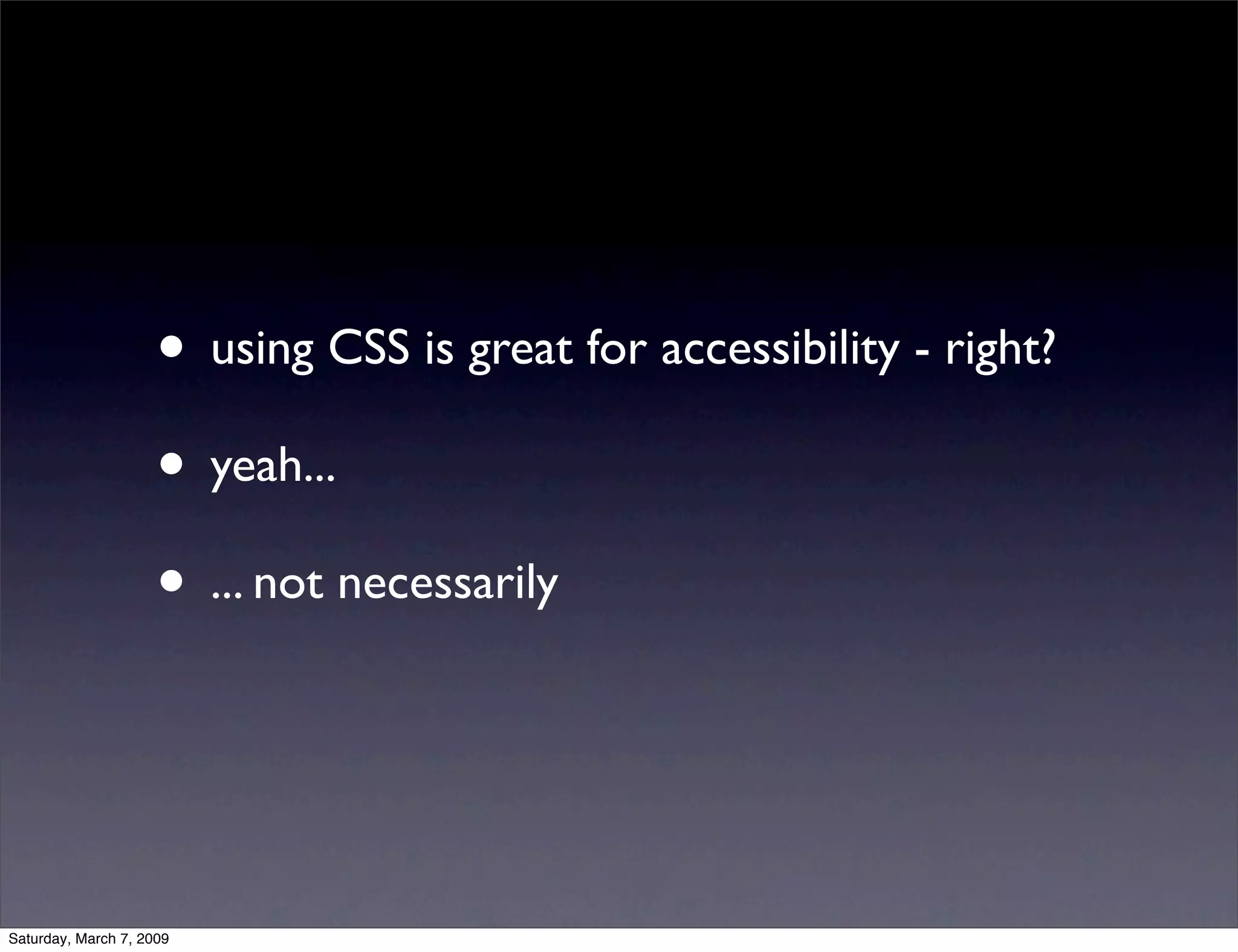 Avoiding common Accessibility mistakes