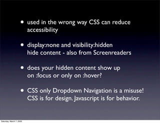Avoiding common Accessibility mistakes