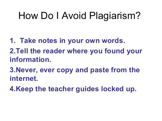 how can you avoid plagiarism